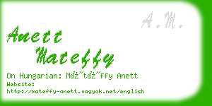 anett mateffy business card